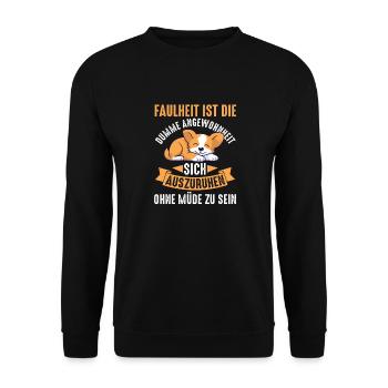Chien, grognement matinal, paresse, frisson, paresseux, sieste tardive - Sweat-shirt Unisexe - noir - Devant - Alina (178cm) & Michal (187cm)