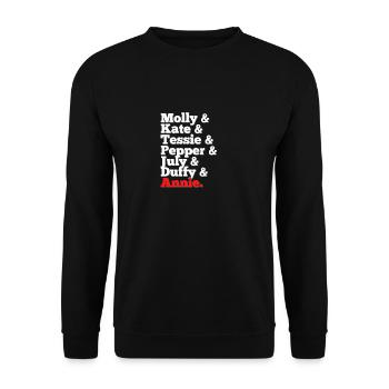 Iconic Annie Orphan Characters - Musical Tribute - Unisex Sweatshirt - black - Front - Alina (178cm) & Michal (187cm)