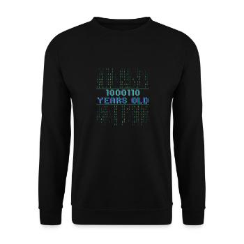 70th Birthday 70 Years Old Binary Code Computer Science - Unisex Sweatshirt - black - Front - Alina (178cm) & Michal (187cm)
