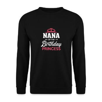 Nana of the birthday princess girl matching family - Unisex Sweatshirt - black - Front - Alina (178cm) & Michal (187cm)