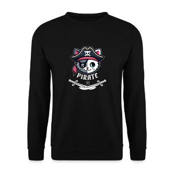 Gasparilla Cat Pirat 3.14 Pi Tag Mathematik Wissenschaft - Unisex Pullover - Schwarz - Vorne - Alina (178cm) & Michal (187cm)