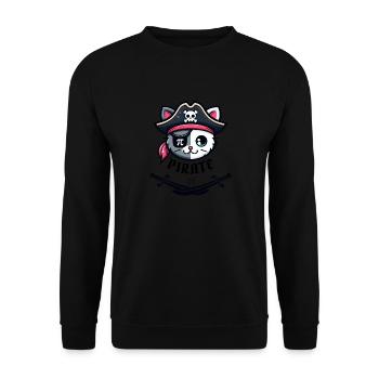Drôle Pi Jour Math Science Mignon Chat Pirate Femmes - Sweat-shirt Unisexe - noir - Devant - Alina (178cm) & Michal (187cm)