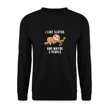 Paresseux amant graphique paresseux Animal drôle paresseux - Sweat-shirt Unisexe - noir - Devant - Alina (178cm) & Michal (187cm)