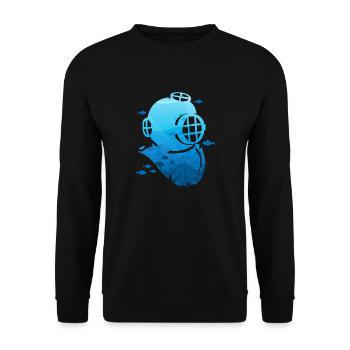 Underwater Exploration Oldschool Diving Helmet - Unisex Pullover - Schwarz - Vorne - Alina (178cm) & Michal (187cm)