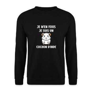 Humour cochon d'ine - Sweat-shirt Unisexe - noir - Devant - Alina (178cm) & Michal (187cm)