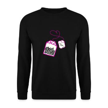 Sachet de thé rose coeur - Sweat-shirt Unisexe - noir - Devant - Alina (178cm) & Michal (187cm)