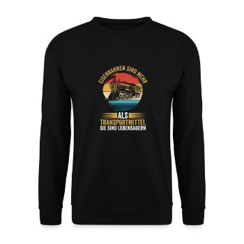 Model Railroad Model Train Train Railroad Railroad Railroad Railroad Model Train Model Train Model T - Unisex Sweatshirt - black - Front - Alina (178cm) & Michal (187cm)