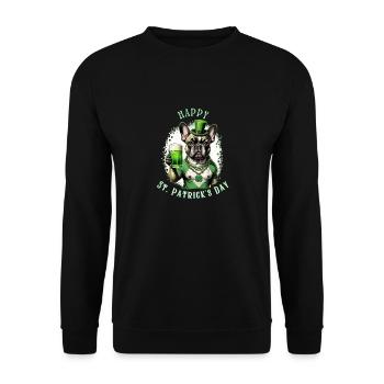 St. Patrick's Day French Bulldog I St. Paddy's - Unisex Sweatshirt - black - Front - Alina (178cm) & Michal (187cm)