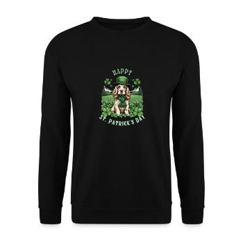 Irish Setter St. Patrick's Day Green Hat Pup - Unisex Sweatshirt - black - Front - Alina (178cm) & Michal (187cm)