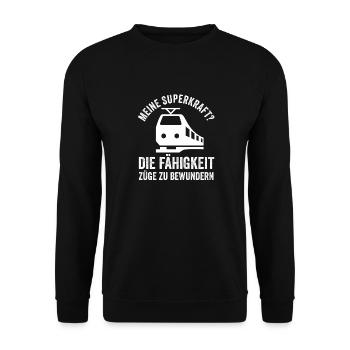 Model Railroad Model Train Train Railroad Railroad Railroad Railroad Model Train Model Train Model T - Unisex Sweatshirt - black - Front - Alina (178cm) & Michal (187cm)