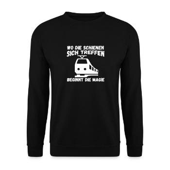 Model Railroad Model Train Train Railroad Railroad Railroad Railroad Model Train Model Train Model T - Unisex Sweatshirt - black - Front - Alina (178cm) & Michal (187cm)