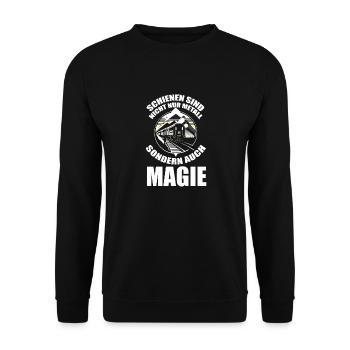 Model Railroad Model Train Train Railroad Railroad Railroad Railroad Model Train Model Train Model T - Unisex Sweatshirt - black - Front - Alina (178cm) & Michal (187cm)