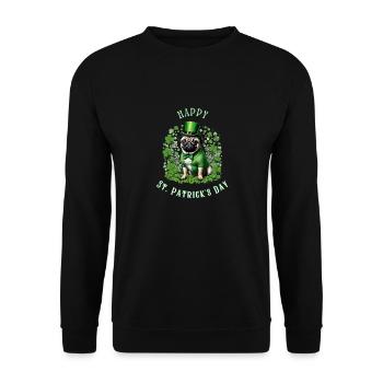 Carlin de la Saint-Patrick I Shamrock Carlin de la Saint-Paddy - Sweat-shirt Unisexe - noir - Devant - Alina (178cm) & Michal (187cm)
