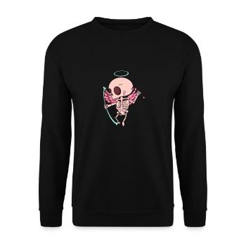 Valentin lustig - Unisex Pullover - Schwarz - Vorne - Alina (178cm) & Michal (187cm)