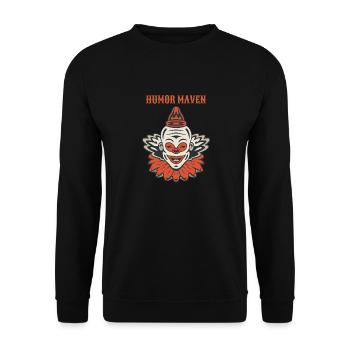 Circus Clown Funny Scary Creep Jester Spooky Joker - Unisex Sweatshirt - black - Front - Alina (178cm) & Michal (187cm)