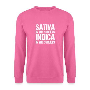 Drôle De Cadeau De Stoner De L’herbe Sativa Dans Les Rues Indica - Sweat-shirt Unisexe - rose - Devant