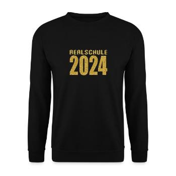 Realschule Junge Mädchen Realschule 2024 - Unisex Pullover - Schwarz - Vorne - Alina (178cm) & Michal (187cm)