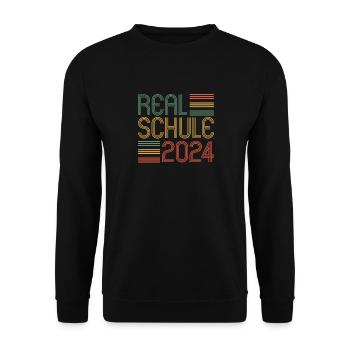 Realschule Junge Mädchen Realschule 2024 - Unisex Pullover - Schwarz - Vorne - Alina (178cm) & Michal (187cm)