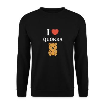 Petit animal mignon Quokka - Sweat-shirt Unisexe - noir - Devant - Alina (178cm) & Michal (187cm)