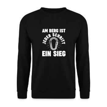 Bergsteiger Wandern Wanderer Klettern Bergsteigen - Unisex Pullover - Schwarz - Vorne - Alina (178cm) & Michal (187cm)