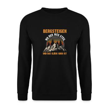 Mountaineer, Hiking, Hiker, Climbing, Mountaineering - Unisex Sweatshirt - black - Front - Alina (178cm) & Michal (187cm)
