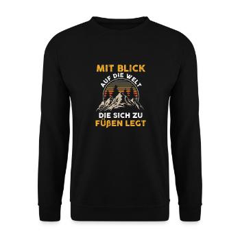 Bergsteiger Wandern Wanderer Klettern Bergsteigen - Unisex Pullover - Schwarz - Vorne - Alina (178cm) & Michal (187cm)