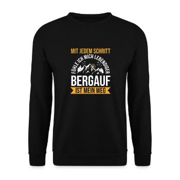 Mountaineer, Hiking, Hiker, Climbing, Mountaineering - Unisex Sweatshirt - black - Front - Alina (178cm) & Michal (187cm)