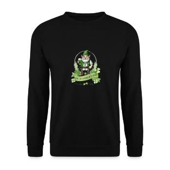 St. Patrick's Day Leprechaun I Green Beer I - Unisex Sweatshirt - black - Front - Alina (178cm) & Michal (187cm)