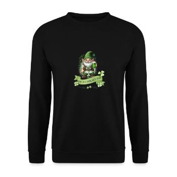 St. Patrick's Day Leprechaun I Green Beer I - Unisex Sweatshirt - black - Front - Alina (178cm) & Michal (187cm)