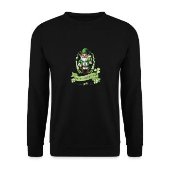 St. Patrick's Day Leprechaun I Green Beer I - Unisex Sweatshirt - black - Front - Alina (178cm) & Michal (187cm)