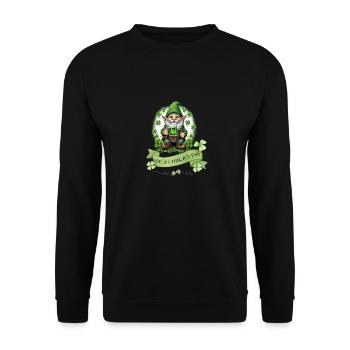 St. Patrick's Day Leprechaun I Green Beer I - Unisex Sweatshirt - black - Front - Alina (178cm) & Michal (187cm)