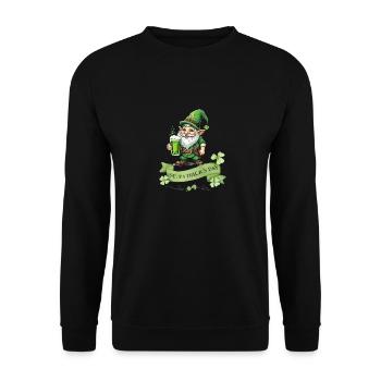 St. Patrick's Day Leprechaun I Green Beer I - Unisex Sweatshirt - black - Front - Alina (178cm) & Michal (187cm)