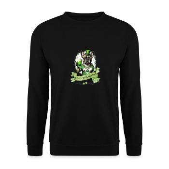 St. Patrick's Day French Bulldog I St. Paddy's - Unisex Sweatshirt - black - Front - Alina (178cm) & Michal (187cm)