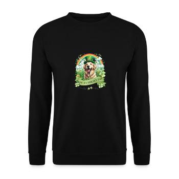 Chapeau vert et trèfle I Or de la Saint-Patrick - Sweat-shirt Unisexe - noir - Devant - Alina (178cm) & Michal (187cm)