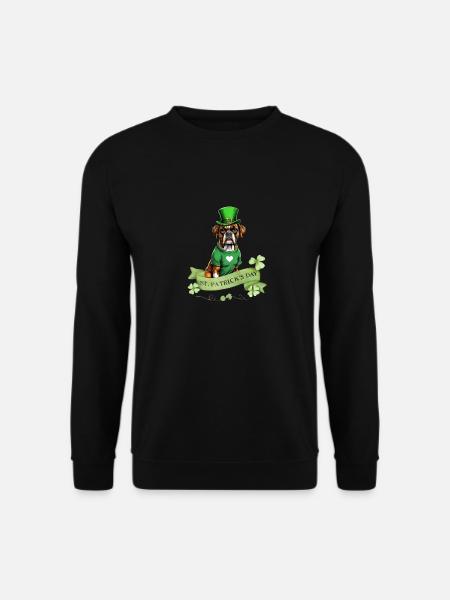 Boxer Dog St. Patrick's Day I Irish Green Hat St - Unisex Pullover - Schwarz