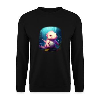 Axolotl - Unisex Sweatshirt - black - Front - Alina (178cm) & Michal (187cm)