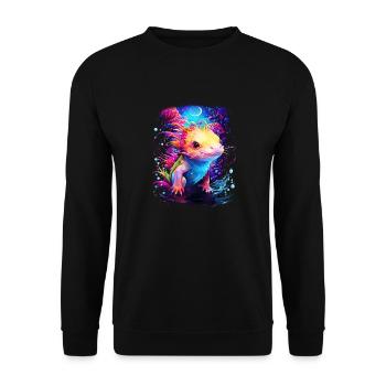 Axolotl - Sweat-shirt Unisexe - noir - Devant - Alina (178cm) & Michal (187cm)