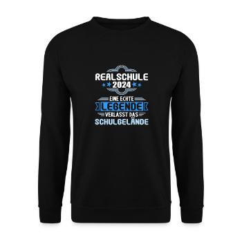 Realschule Junge Mädchen Realschule 2024 - Unisex Pullover - Schwarz - Vorne - Alina (178cm) & Michal (187cm)