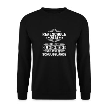 Realschule Junge Mädchen Realschule 2024 - Unisex Pullover - Schwarz - Vorne - Alina (178cm) & Michal (187cm)