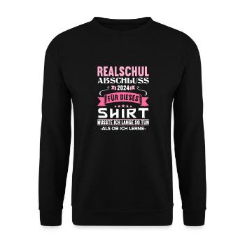 Realschule Junge Mädchen Realschule 2024 - Unisex Pullover - Schwarz - Vorne - Alina (178cm) & Michal (187cm)