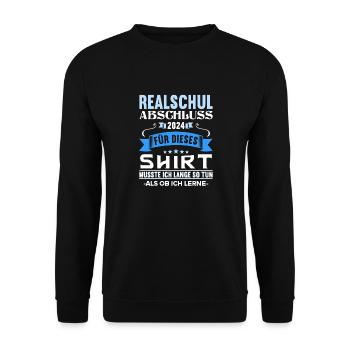 Realschule Junge Mädchen Realschule 2024 - Unisex Pullover - Schwarz - Vorne - Alina (178cm) & Michal (187cm)