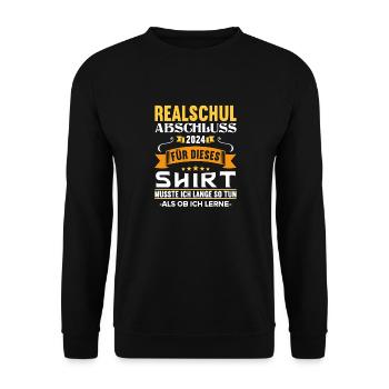 Realschule Junge Mädchen Realschule 2024 - Unisex Pullover - Schwarz - Vorne - Alina (178cm) & Michal (187cm)