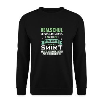 Realschule Junge Mädchen Realschule 2024 - Unisex Pullover - Schwarz - Vorne - Alina (178cm) & Michal (187cm)