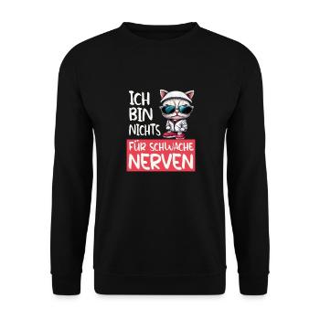 Je ne suis pas pour les âmes sensibles - Funny Cat - Sweat-shirt Unisexe - noir - Devant - Alina (178cm) & Michal (187cm)