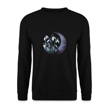 Snowdrops drawn - Unisex Sweatshirt - black - Front - Alina (178cm) & Michal (187cm)