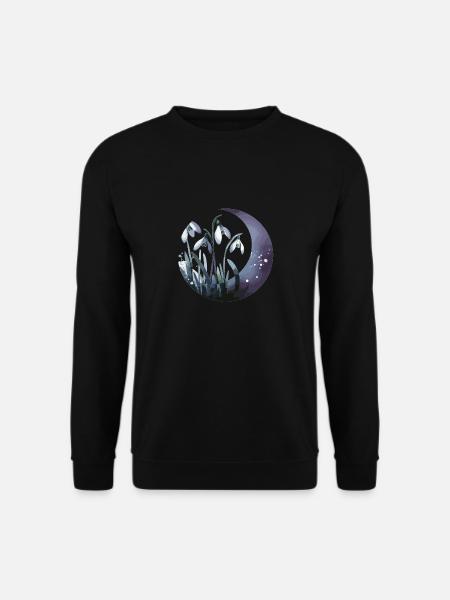 Snowdrops drawn - Unisex Sweatshirt - black