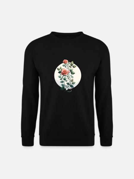 Rose Vine Drawn - Unisex Sweatshirt - black