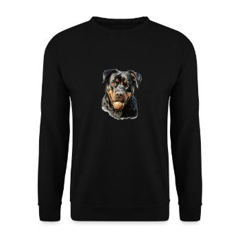 Cute Rottweiler walking outfit Rottweiler dog - Unisex Sweatshirt - black - Front - Alina (178cm) & Michal (187cm)