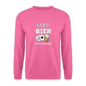 Herzblatt und Bier - Unisex Pullover - Pink - Vorne