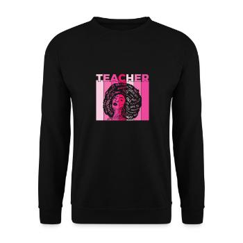 Schwarzer intelligenter Lehrer Afro Liebe Melanin Schwarz Histor - Unisex Pullover - Schwarz - Vorne - Alina (178cm) & Michal (187cm)